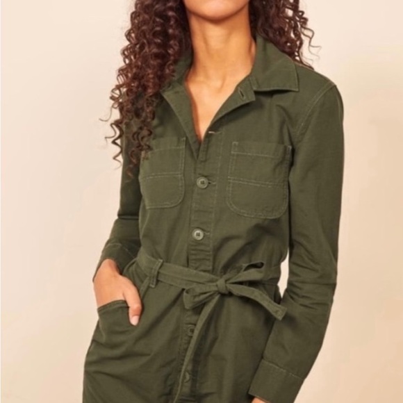 Reformation Lydia Mini Green Dress Size 2 - Picture 3 of 9